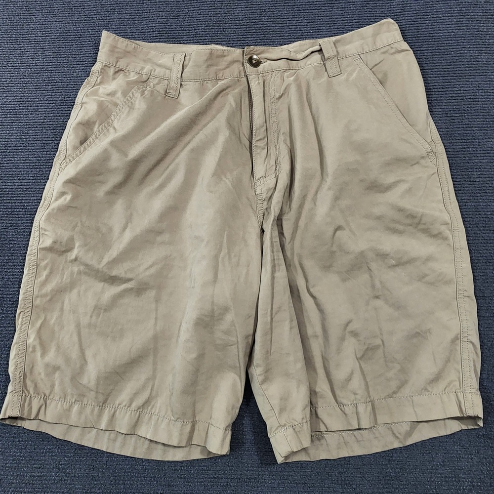 Honolua Hawaii Chino Shorts Mens 34 Khaki Embroidered Logo Casual Flat Front